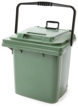 Certeo Abfallbehälter aus Kunststoff mit Ziehstange grün