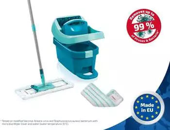 Leifheit Profi XL 55096 mit Bodenwischer und Rollen inkl Ersatzbezug micro duo – Rückenschonende Reinigung durch intelligentes Design
