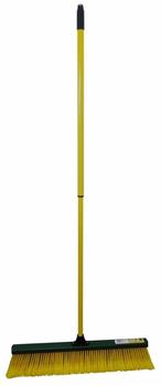 Steuber Krallenbesen mit Teleskopstiel, Kehrbreite 60 cm, Outdoor Besen mit Spezialborsten, grün-gelb