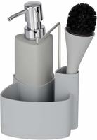 Wenko Sp&uuml;l-set Empire Grau - Sp&uuml;lmittelspender, Sp&uuml;lb&uuml;rste, Handtuchhalter,