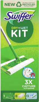 Swiffer Systemstarter (Bodenstab + 8 Trockentücher + 3 Wet Wischtücher) – Swiffer Systemstarter (Bodenstab + 8 Trockentücher + 3 Wet Wischtücher) für mühelose Sauberkeit in jedem Raum