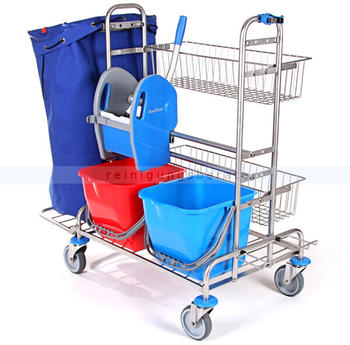 Floorstar RW 2 ES ESTAWA Reinigungswagen Putzwagen, Reinigungswagen 2 - Edelstahl m. Halterahmen 120l