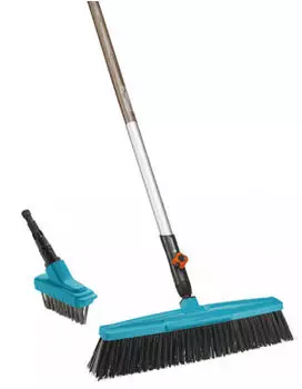 Gardena Komplettangebot Straßenbesen + Fugenbürste M türkis, mit Stiel