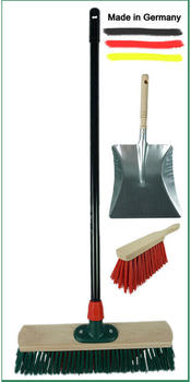 Novaliv 1x Besen mit V-Beborstung Set 40 cm Elaston grün/rot