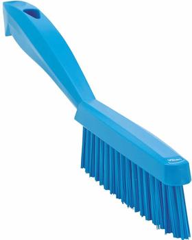 Vikan Schmale Handbürste mit kurzem Stiel, hart, zur Reinigung an schwer zugänglichen Stellen blau
