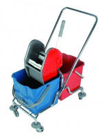 RMV Cleaning Products RMV Clean Doppelfahrwagen verchromt, Reinigungswagen f&uuml;r...