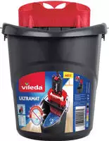Vileda Putzeimer Ultramax 155718, 10 Liter, rund, aus Kunststoff, grau, mit