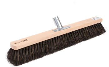 BawiTec Echt Arengabesen Naturfaser 60cm Nass- und Öl-beständig mit Metallhalter Straßenbesen Kehrbesen Profi-Besen