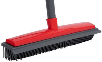 Dirt Devil Dirt Devil Gummibesen - Besen f&uuml;r Tierhaare - Gummi - Bodenwischer - mit Stiel 120 cm - Grau/Rot