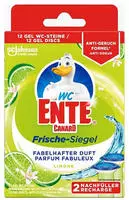 WC-Ente Frische-Siegel Nachf&uuml;ller, k&ouml;rbchenloser WC-Reiniger, WC Duft, Lime, 2