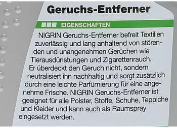 Nigrin Geruchs-Entferner (500 ml)