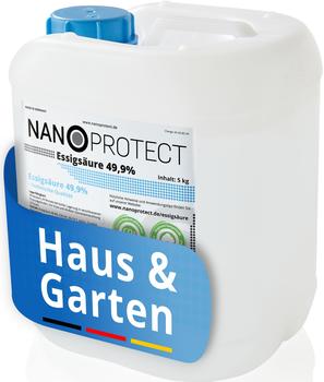 Nanoprotect Essigs&auml;ure Technische Qualit&auml;t 499% Reiniger und Entkalker biologisch abbaubar 5 Liter