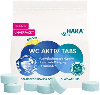 Haka WC-Reiniger WC Aktiv Tabs, Zitrone, mit Aktivsauerstoff, umweltfreundlich, 30 Stück