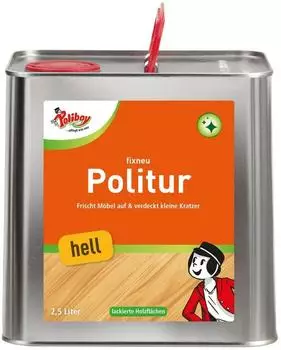 Poliboy M&ouml;belpolitur fixneu Politur, f&uuml;r helles Holz, frischt Farben auf, 2,5 Liter