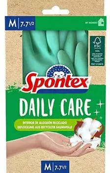 Spontex Gummihandschuhe Daily Care 12229017, Naturkautschuk mit Latex, türkis, Größe M