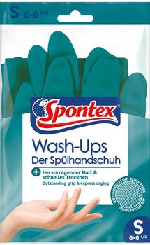 Spontex Gummihandschuhe Wash-Ups 12147876, Naturkautschuk mit Latex, blau, Größe S