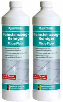Hotrega Feinsteinzeug Reiniger Micro Floor 1l - intensive Reinigung und Pflege f&uuml;r Feinsteinzeugfliesen Menge:2