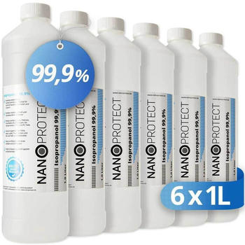 Nanoprotect Isopropanol 99,9% | 6 x 1 Liter Reiniger | Hochprozentiger Isopropylalkohol | IPA Reinigungsalkohol f&uuml;r Haushalt und Elektronik