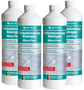 Hotrega Feinsteinzeug Reiniger Micro Floor 1l - intensive Reinigung und Pflege für Feinsteinzeugfliesen Menge:4