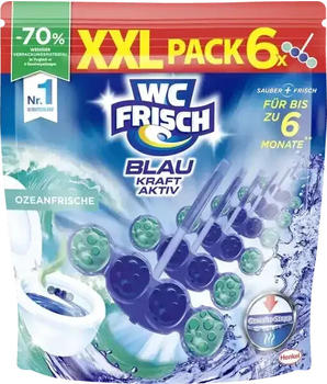 WC Frisch WC-Reiniger Kraft-Aktiv Blauspüler Ozeanfrische (6 Stück)