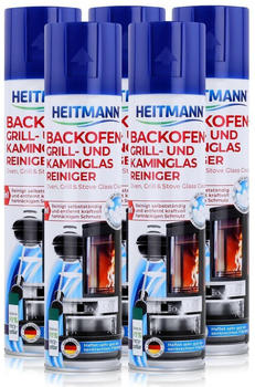 Heitmann Backofen-Grill und Kaminglas Reiniger 400ml - Löst Schmutz (5er Pack)