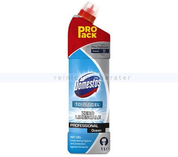 Diversey DOMESTOS Professional WC Reiniger Ocean 1 L Kalkl&ouml;ser f&uuml;r stark verkalkte Fl&auml;chen im Sanit&auml;rbereich
