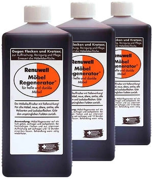 Renuwell Möbel-Regenerator Holzpflege Reinigungsmittel Spar-Sets 3 x 1 Liter