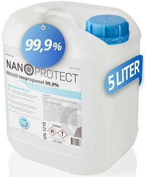 Nanoprotect Isopropanol 99,9% | 5 Liter Reiniger | Hochprozentiger Isopropylalkohol | IPA Reinigungsalkohol für Haushalt und Elektronik