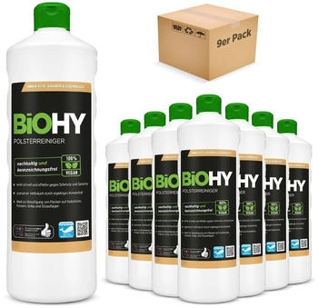 BiOHY Polsterreiniger, Textilreiniger, Polsterreinigungsmittel, Sofa Reiniger – 9er Pack (9 x 1 Liter Flasche)