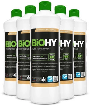 BiOHY Polsterreiniger, Textilreiniger, Polsterreinigungsmittel, Sofa Reiniger – 6er Pack (6 x 1 Liter Flasche)
