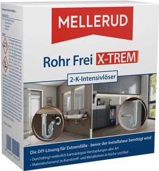 Mellerud Rohr Frei X-TREM 2-K-Intensivlöser | 1 x 2 x 0,5 l | Kraftvolle Reinigung gegen Verstopfungen Aller Art