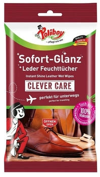 Poliboy Sofort-Glanz Leder Feuchttücher 10 Tücher