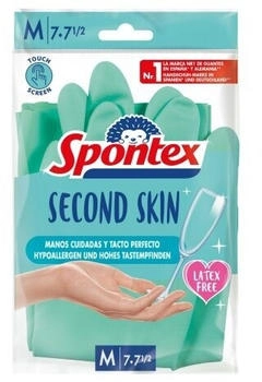 Spontex Gummihandschuhe Second Skin, 12452167, Synthetik, gr&uuml;n, Gr&ouml;&szlig;e M