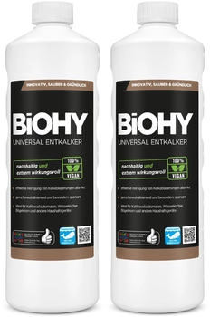 BiOHY Universal Entkalker, Entkalkungsmittel, Bio Kalklöser, Kalkreiniger - 2er Pack (2 x 1 Liter Flasche)