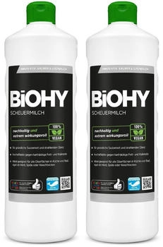 BiOHY Scheuermilch 2er Sparpack (2x1l), Herdreiniger, Küchenreiniger, Reinigungsmilch - 2er Pack (2 x 1 Liter Flasche)