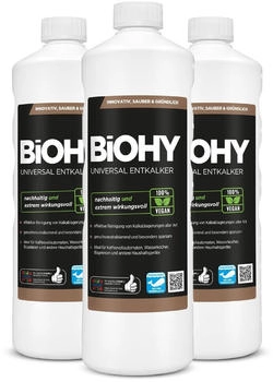 BiOHY Universal Entkalker, Entkalkungsmittel, Bio Kalklöser, Kalkreiniger - 3er Pack (3 x 1 Liter Flasche)