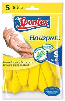 Spontex Gummihandschuhe Hausputz 12110026, Naturkautschuk mit Latex, gelb, Größe S