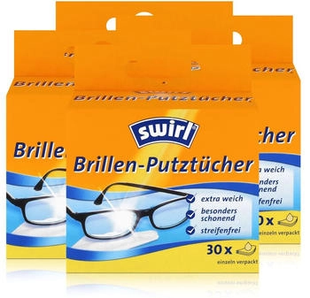 Swirl Brillen Putztücher 30 stk. Tücher - Mit Anti-Beschlag-Effekt (4er Pack)
