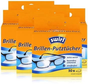 Swirl Brillen Putztücher 30 stk. Tücher - Mit Anti-Beschlag-Effekt (6er Pack)