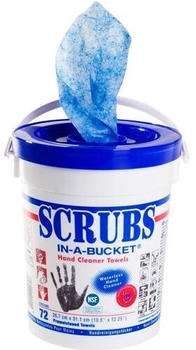 Rocol SCRUBS HandReinigungstuch, bei hartnäckiger Verschmutzung, 72 Tücher je Eimer, Größe 26,7x31,1cm