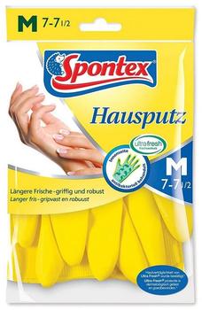 Spontex Gummihandschuhe Hausputz 12110027, Naturkautschuk mit Latex, gelb, Größe M