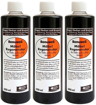 Renuwell Möbel-Regenerator Pflegemittel Holzreiniger Spar-Set 3 x 500 ml