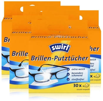 Swirl Brillen Putztücher 30 stk. Tücher - Mit Anti-Beschlag-Effekt (5er Pack)