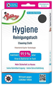 Poliboy Hygiene Reinigungstuch Desinfektionstuch 32 x 32 cm wirkt gegen Viren & Bakterien, Inaktiviert 99,9 % der Keime
