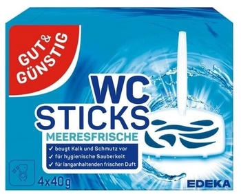 Gut & Günstig WC-Duftspüler WC-Sticks Meeresfrische, Einhänger mit Stein, 4 Stück