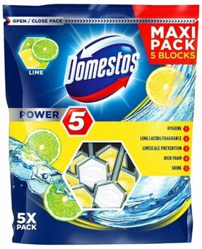 Domestos Power 5 WC-Reiniger, Limette-Duft, 5 Stück Packung