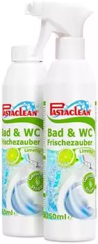 Pastaclean Toilettenspray WC Duft mit Reinigungseffekt (Limette), 2x 250ml