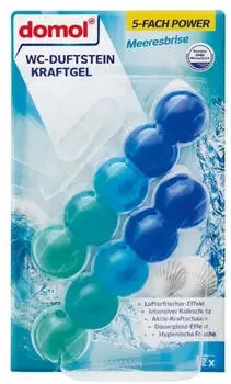 Domol WC-Duftstein Kraftgeld 5-Fach Power Meeresbrise 70 g