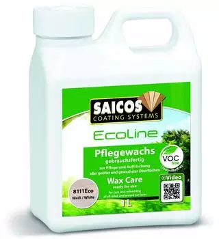 Saicos Ecoline Pflegewachs für geölte Oberflächen Weiß (8111) 1 Liter