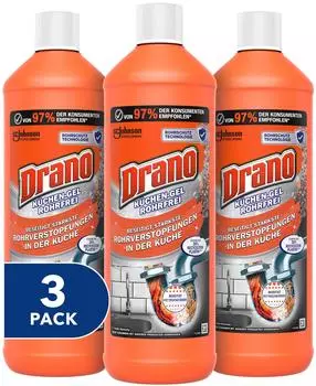 Drano K&uuml;chen-Gel Rohrfrei Abflussreiniger, Rohrreiniger 3er Pack